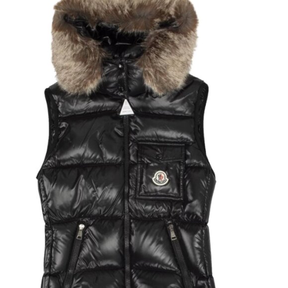 Moncler Down Balabio Hooded Puffer Down Vest in Black Sz 1 - Picture 7 of 7